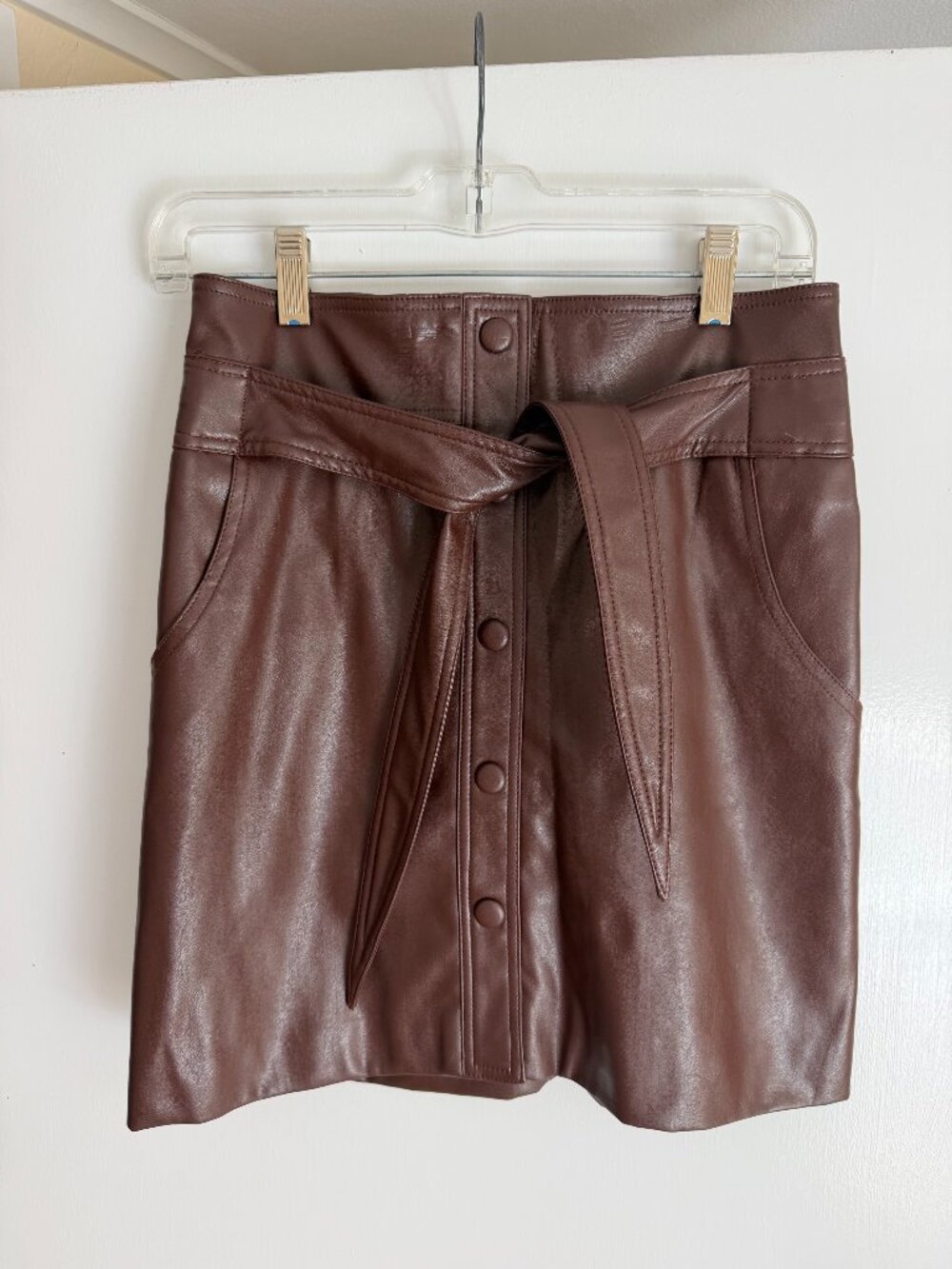 Urban Outfitters: Brown Faux Leather Skirt; New with Tags; Size: M